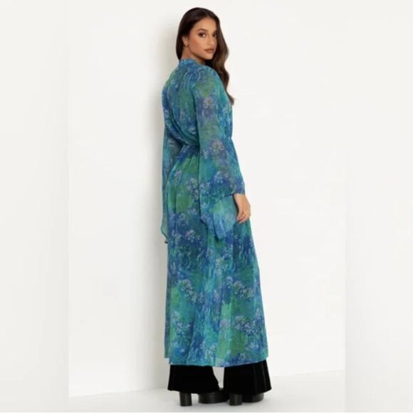 NWOT Blackmilk Monet Agapanthus Sheer Maxi Robe ~ LIMITED Size AU8 US4 - Picture 4 of 16